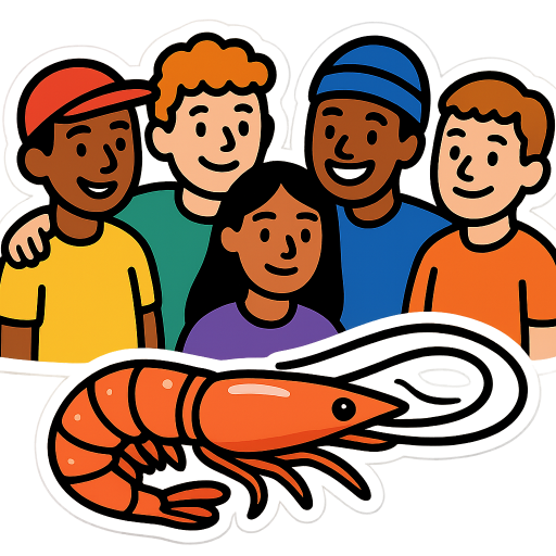 5 homies and a shrimp