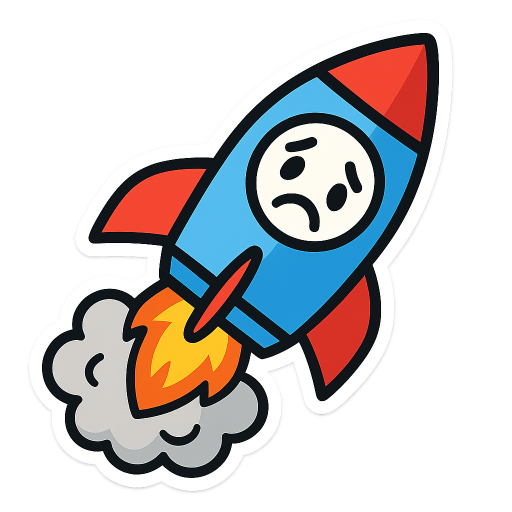 sad rocket crashing back to earth