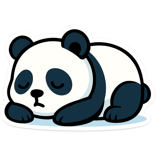 tired panda sleeping