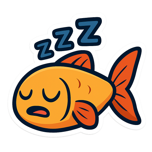 tired fish sleeping