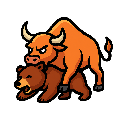 a bull eating a bear