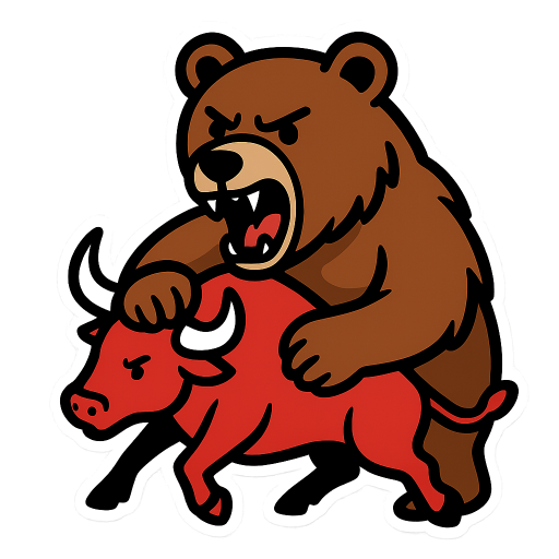 a bear eating a bull
