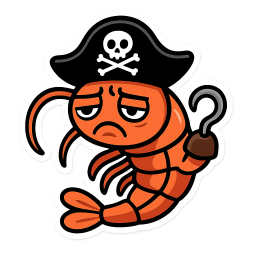 a disappointed pirate shrimp
