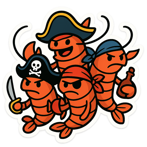 a gang of pirate shrimp