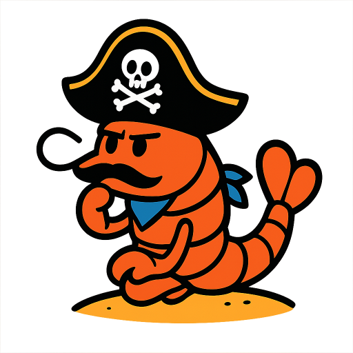 a pirate shrimp waiting for his crews arrival