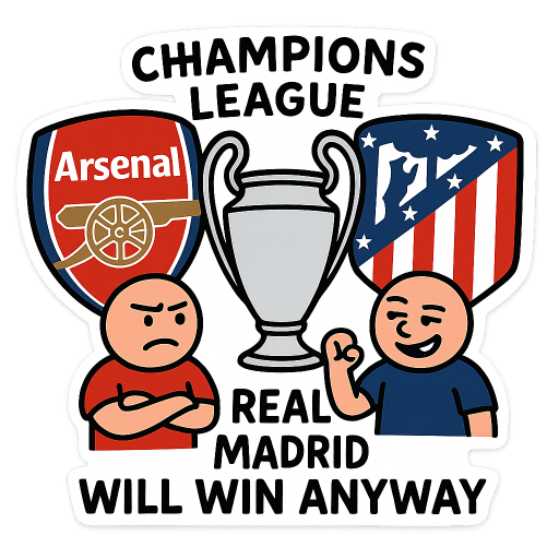 champions league match where Arsenal plays against Atletico Madrid, but it does not matter because Ream Madrid will win anyway even if they dont play the game.